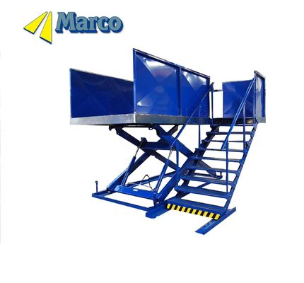 Mécanisme de levage à ciseaux Plateforme de travail hydraulique d'une capacité de 1000 kg et échelle attachée
